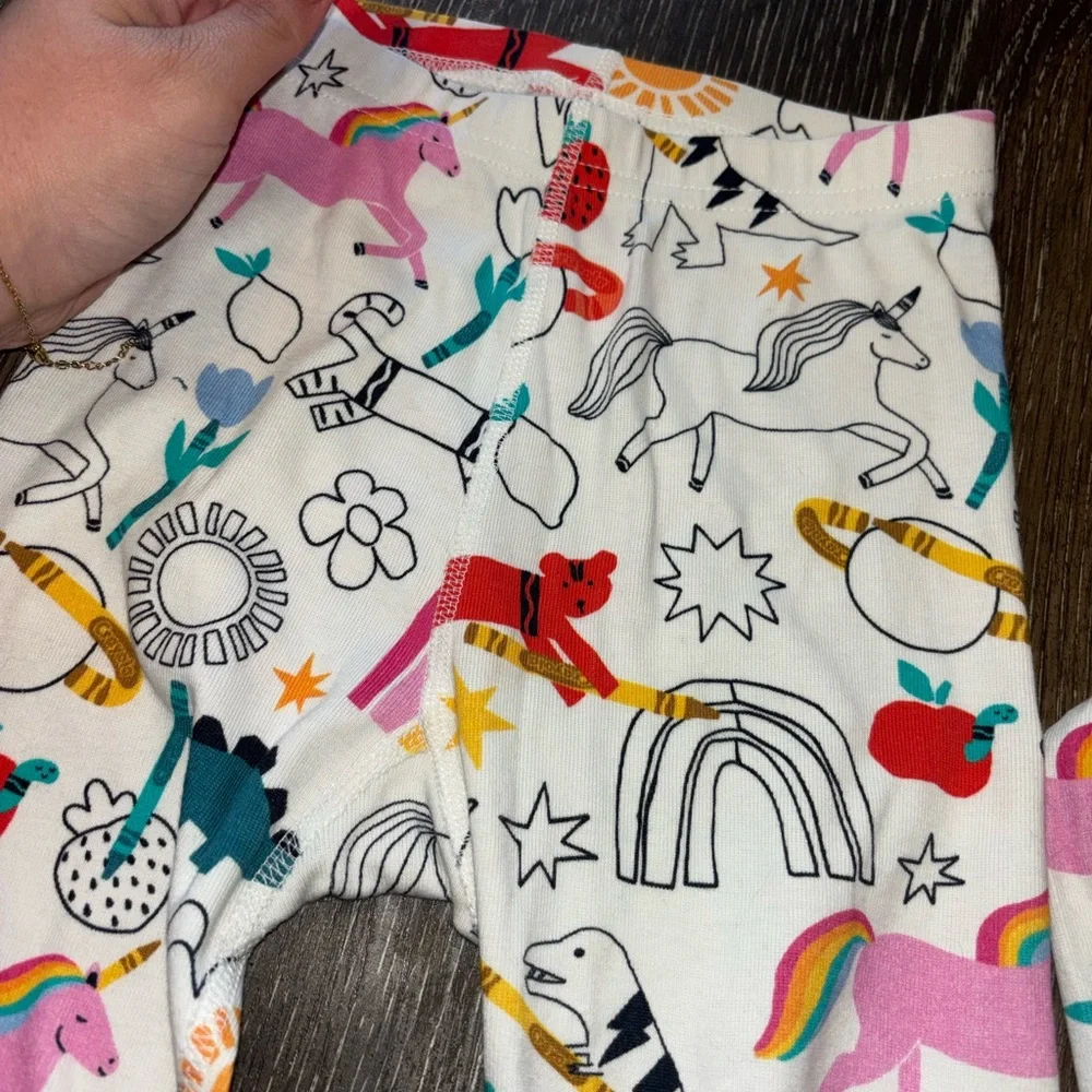 Hanna Andersson Rainbow Unicorn Pajama Set - White Multicolor